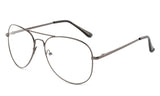 Classic Pilot Aviator Inspired Gunmetal Frame Glasses with UV 400 Protected Clear Lens.