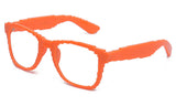 orange glasses 8 bit clear frames
