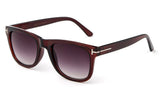 Trendy Horned Rim Wayfarer Brown Gradient Lens Brown Frame Sunglasses  