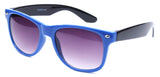 horned rim two tone blue black sunglasses gradient 