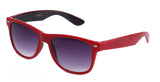 Classic Two Tone Horned Rim Sunglasses with Gradient Lens in Red and Black.