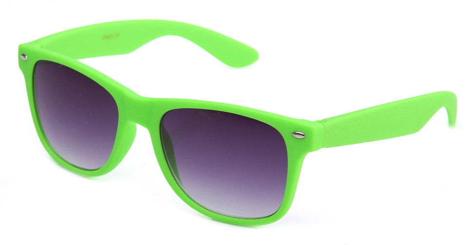 green rubber frame horned rim gradient sunglasses
