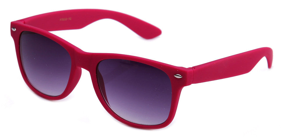 hot pink rubber frame horned rim gradient sunglasses