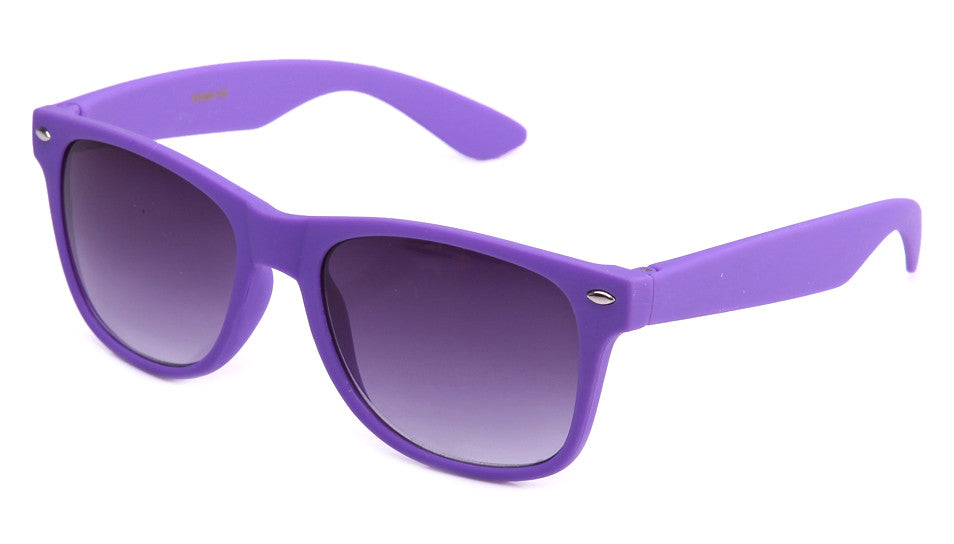 purple rubber frame horned rim gradient sunglasses