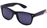 Classic Horned Rim Black Frame Solid Smoke Lens Sunglasses