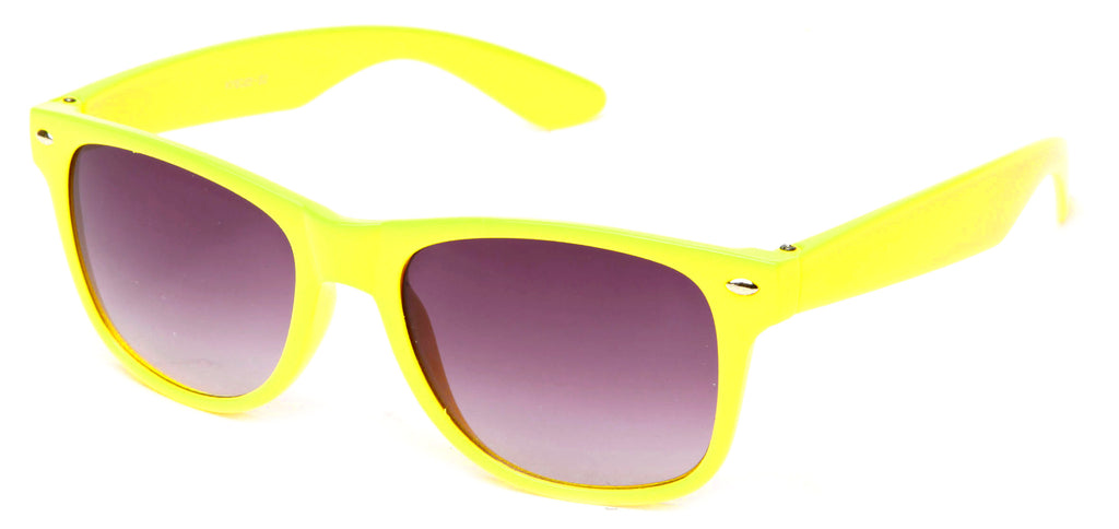 Classic Horned Rim Yellow Frame Gradient Lens Sunglasses