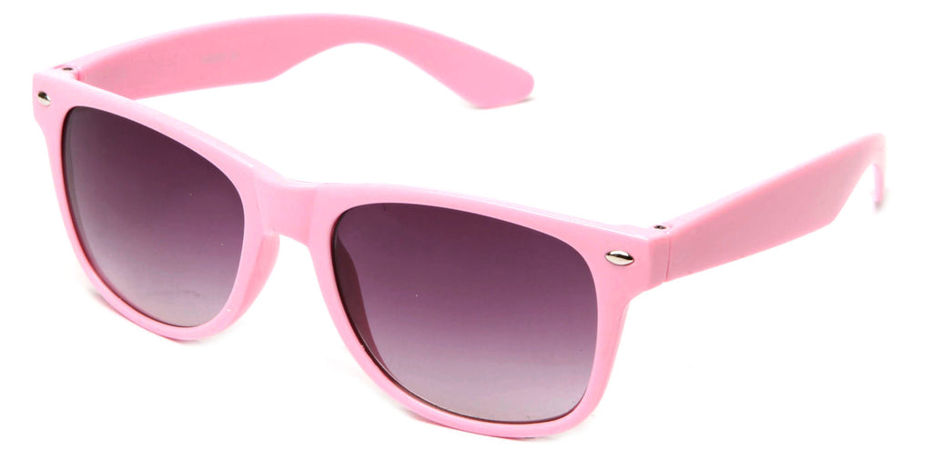 Classic Horned Rim Pink Frame Gradient Lens Sunglasses