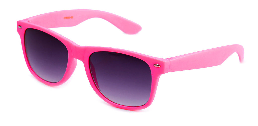 Classic Horned Rim Ultra Pink Frame Gradient Lens Sunglasses