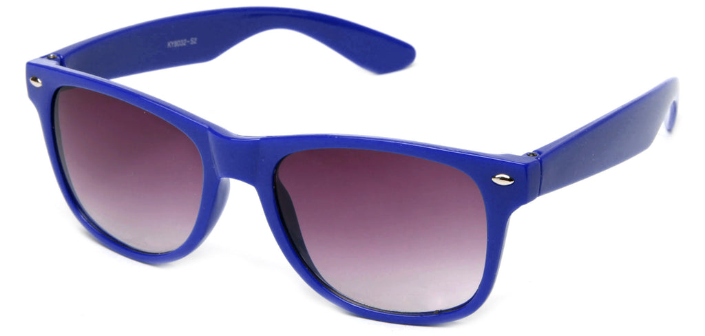 Classic Horned Rim Violet Blue Frame Gradient Lens Sunglasses