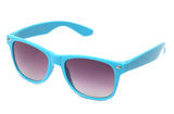 Classic Horned Rim Light Blue Frame Gradient Lens Sunglasses
