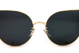 Classic Cat Eye Design with Air Brushed Aluminum Gold Frame and UV400 Protected Smoke Lens Sunglasses.