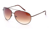 Classic Aviator Inspired Curved Metal Copper Brown Frame with Gradient Brown UV 400 Protected Lens. 