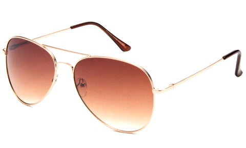 metal aviator sunglasses UV400 gradient brown