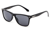 Classic Horned Rim Sunglasses in Matte Black with Smoke Lens.
