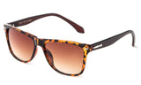 Classic Horned Rim Sunglasses in Tortoise with Brown Gradient Lens.