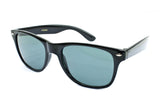 Stylish Horned Rim Wayfarer Real Glass Lens Black Frame Smoke Lens UV400 Protection.