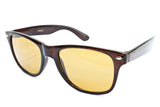 Stylish Horned Rim Wayfarer Real Glass Lens Brown Frame Light Brown Lens UV400 Protection.