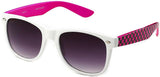 horned rim two tone white hot pink checkered temples