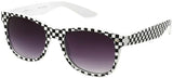 horned rim white frame black checker UV400