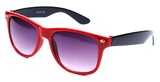 horned rim two tone red black sunglasses gradient 