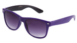 Classic Two Tone Horned Rim Sunglasses with Gradient Lens in Purple and Black.