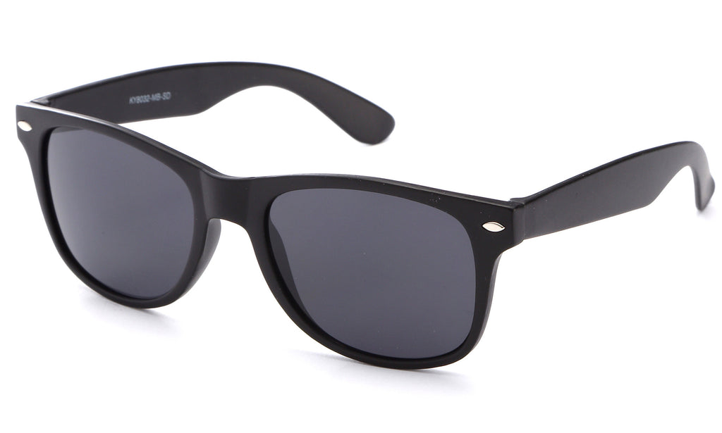 flat matte black horned rim sunglasses smoke UV400