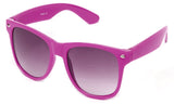 Classic Horned Rim Magenta Frame Gradient Lens Sunglasses 