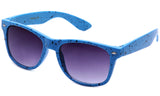 Classic Horned Rim Speckled Blue Frame with UV Protected Gradient Lens Sunglasses.
