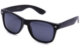Classic "Blues Brothers" Horned Rim Wayfarer in Matte Black with Polarized Smoke Lens Sunglasses