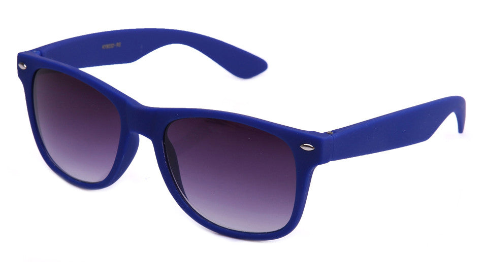 dark blue rubber frame horned rim gradient sunglasses 