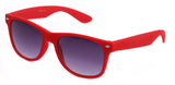 red rubber frame horned rim gradient sunglasses 