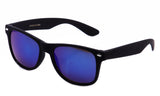 Classic Horned Rim Purple Flash Lens Wayfarer with Rubber Black Finish Frame.