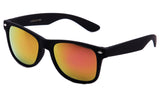 Classic Horned Rim Orange Flash Lens Wayfarer with Rubber Black Finish Frame.