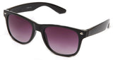 Classic Horned Rim Black Frame Purple Gradient Lens Sunglasses 