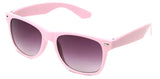 Classic Horned Rim Pearl Pink Frame Gradient Lens Sunglasses 