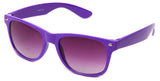 Classic Horned Rim Purple Frame Gradient Lens Sunglasses 