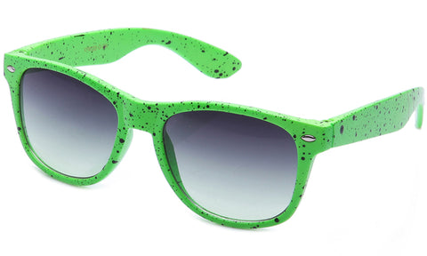 Classic Horned Rim Speckled Green Frame with UV Protected Gradient Lens Sunglasses.
