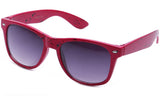 Classic Horned Rim Speckled Hot Pink Frame with UV Protected Gradient Lens Sunglasses.