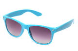 Classic Horned Rim Light Blue Frame Gradient Lens Sunglasses 