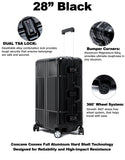 28" Aluminum Luggage (Black)