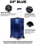 24" Aluminum Luggage (Blue)